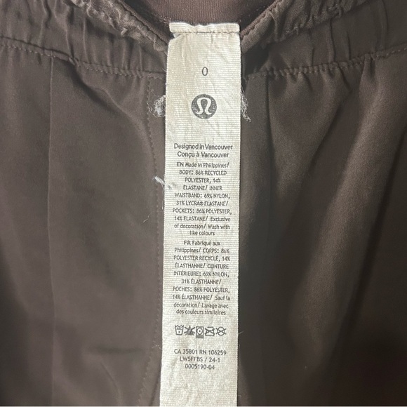 Lululemon Swift Wide-Leg Mid-Rise Pant *Full Length- Espresso/ Size 0 - Picture 8 of 9
